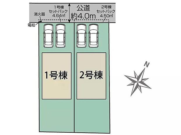 【全体区画図】◎カースペース並列で2台可能♪(車種による)
◎お子様やペットもたくさん遊ばせられる広いお庭付き♪