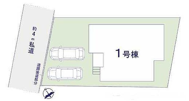 【全体区画図】京成本線「京成大久保」駅 徒歩9分♪
カースペース2台分ございますので、家族分の自転車を駐輪したり、来客用の駐車スペースとしてもお使いいただけます。※車種による