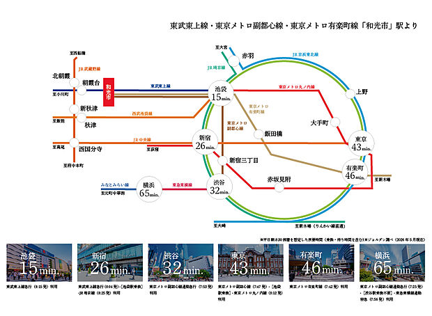 【Access】
急行停車駅「和光市」駅は東京メトロ副都心線など複数路線が乗り入れ、通勤通学や各方面への移動がしやすい交通利便性の高いエリアです。
