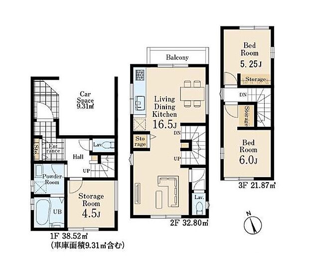 【2LDK+S】3号棟  