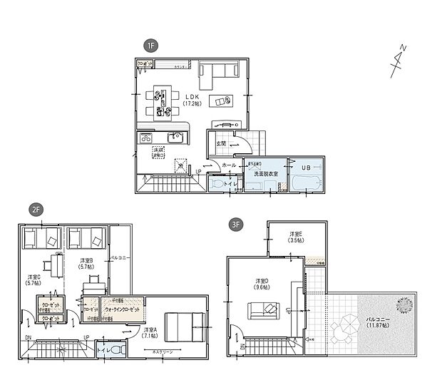 【建物プラン例（SL）】総額（土地＋建物＋外構）4490万円