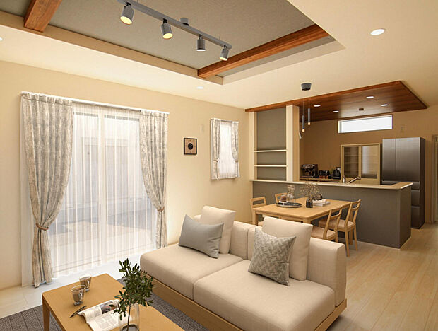 【3号棟】LDK※　家具等をCGで加工しています。家具付販売ではございません。