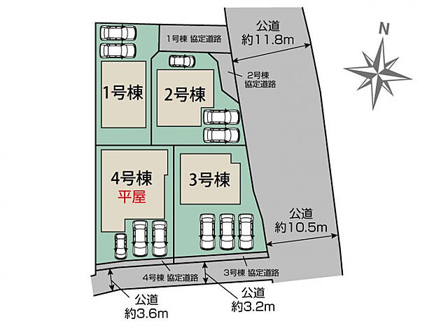 前橋市北代田町4棟 区画図