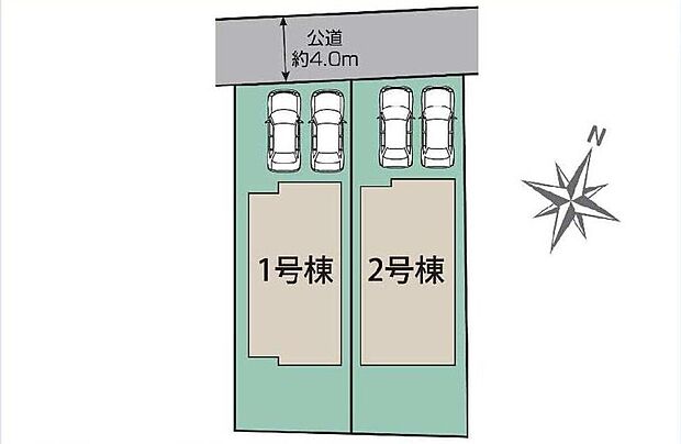 ご家族で複数台お車をお持ちの方にも安心。
並列2台駐車が可能な、ゆとりのあるカースペースです。
