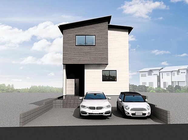 【完成予想図(外観)】B棟　完成予想図
○お掃除ラクラク、全居室フローリング♪
カーペットや畳のようにほこりや汚れが繊維に入り込むことがないので、とても掃除やお手入れがしやすいです。