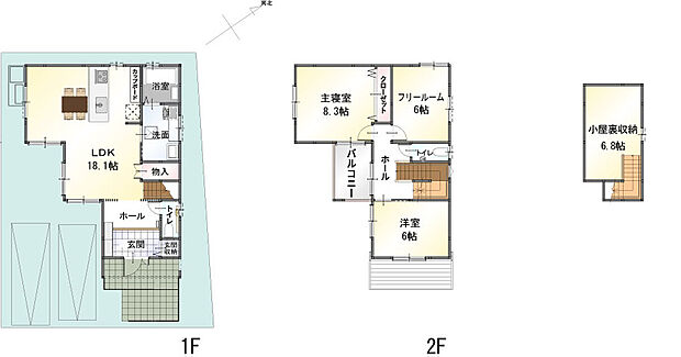 【2LDK＋フリールーム＋小屋裏収納（固定階段付）】建築中です。