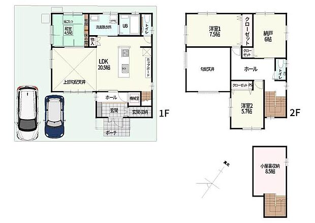 【3LDK+フリールーム+小屋裏収納(固定階段付)】ZEH+/W断熱/蓄電池7.4kW搭載/全館調湿空調+DESICA HOME AIR搭載