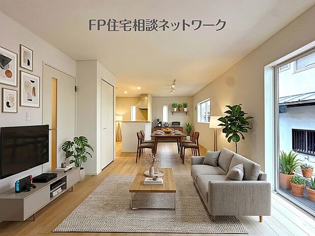 ■リビング■本画像はAIがCGで家具作成しており、実際の現地に家具は設置されておりません。また、販売価格に家具等は含まれておりません。