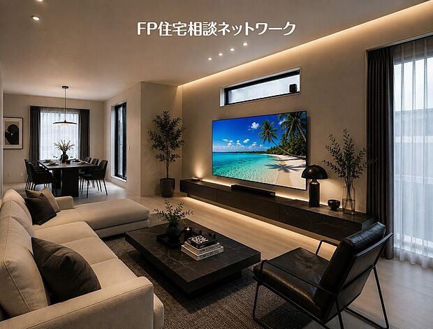 ■リビング■本画像はAIがCGで家具作成しており、実際の現地に家具は設置されておりません。また、販売価格に家具等は含まれておりません。