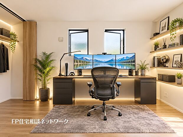 ■テレワークスペース■本画像はAIがCGで家具作成しており、実際の現地に家具は設置されておりません。また、販売価格に家具、小物等は含まれておりません。