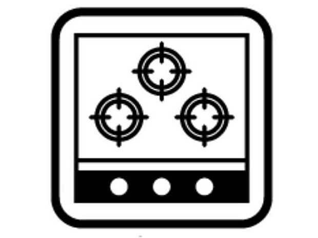 【その他内観】3口ガスコンロ　慣れている方も多く、火力が目に見えるため、使いやすいという方も多い、3口のガスコンロ仕様です。