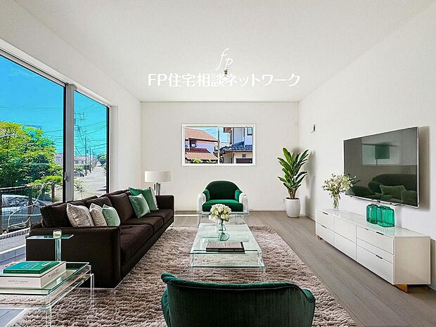 ■リビング■  本画像はAIがCGで家具作成しており、実際の現地に家具は設置されておりません。また、販売価格に家具等は含まれておりません。