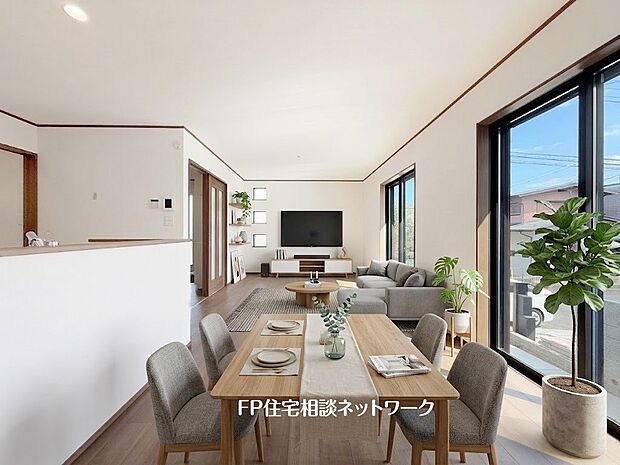 ■リビング　■本画像はAIがCGで家具作成しており、実際の現地に家具は設置されておりません。また、販売価格に家具、小物等は含まれておりません。