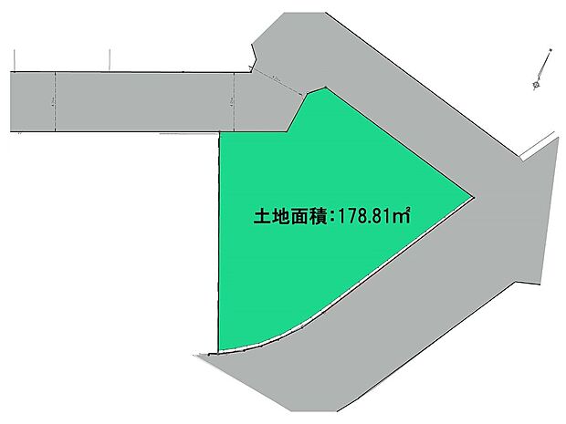 土地面積178.81m2のゆとりの敷地！解放感もありお好みの住宅が建築出来ます。