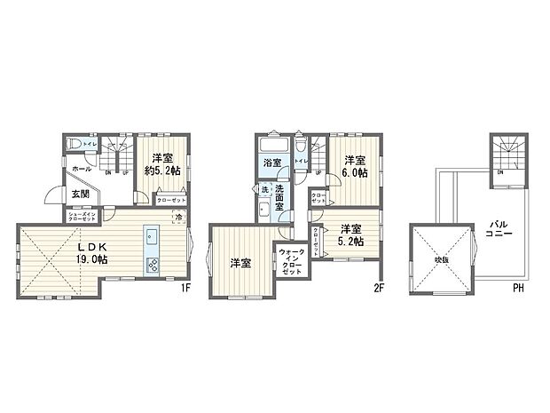 建物プラン例(2区画)4LDK、土地価格3380万円、土地面積144.58m2、建物価格2200万円(税込)、建物面積113.44m2