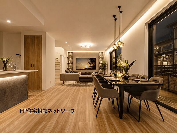 ■リビング■本画像はAIがCGで家具作成しており、実際の現地に家具は設置されておりません。また、販売価格に家具、小物等は含まれておりません。