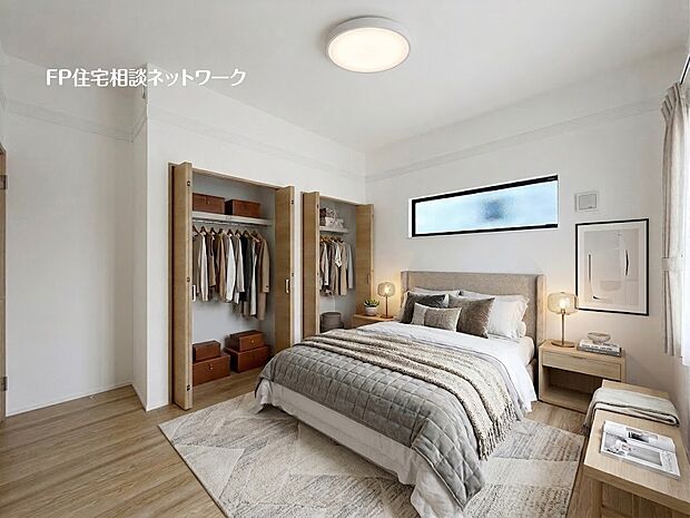 【リビング以外の居室】■主寝室■本画像はAIがCGで家具作成しており、実際の現地に家具は設置されておりません。また、販売価格に家具、小物等は含まれておりません。