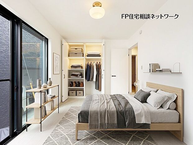 【洋室】■寝室■本画像はAIがCGで家具作成しており、実際の現地に家具は設置されておりません。また、販売価格に家具、小物等は含まれておりません。