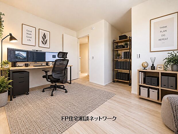 【リビング以外の居室】本画像の家具等はCGイメージで販売価格にも含まれず、付帯しません。なお、棚設置工事は有償です。