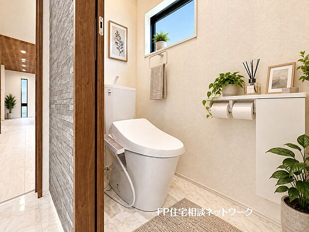 【トイレ】本画像の小物、植栽等はCGの配置イメージです。販売価格にこれらは含まれません。