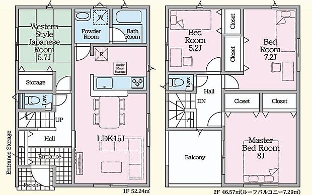 (1号棟)、価格2890万円、4LDK、土地面積124.95m2、建物面積98.81m2
