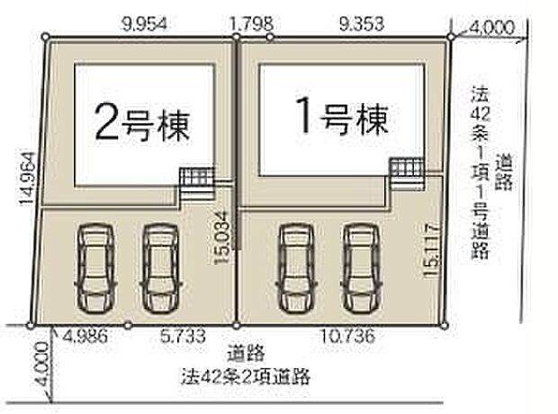 カースペースは3台分ご用意しております