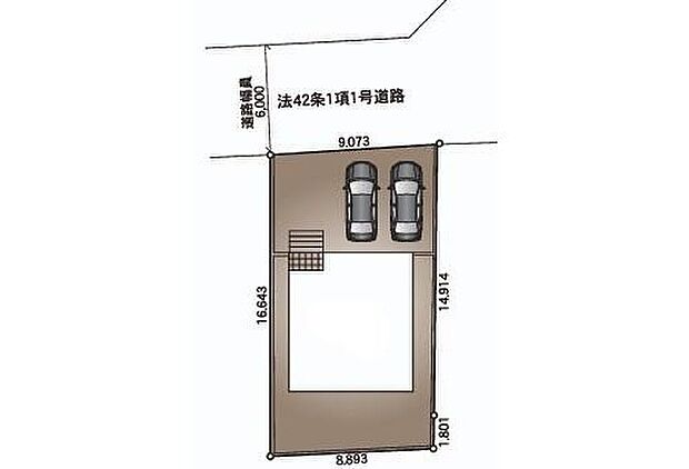 【全体区画図】カースペースは2~3台分ご用意しております