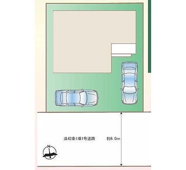 【全体区画図】カースペースは2台分ご用意しております