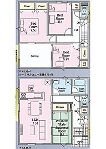 ご家族が集うLDKは広々16帖！
雨でも安心のルーフバルコニー♪ 