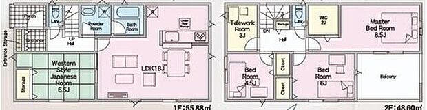 【4LDK】ご家族が集うLDKは広々18帖！
ウォークインクローゼット完備♪
