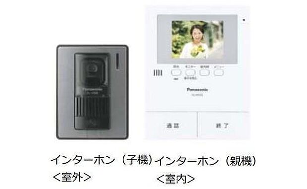 【Vモニター付きインターホン】手放し通話ができ、 送話表示灯で送話・受話状態が確認できます。 映像と音声で玄関先の様子をチェックできる モニター機能や、夜間の訪問者の顔も確認できる LEDライトを装備しています。

