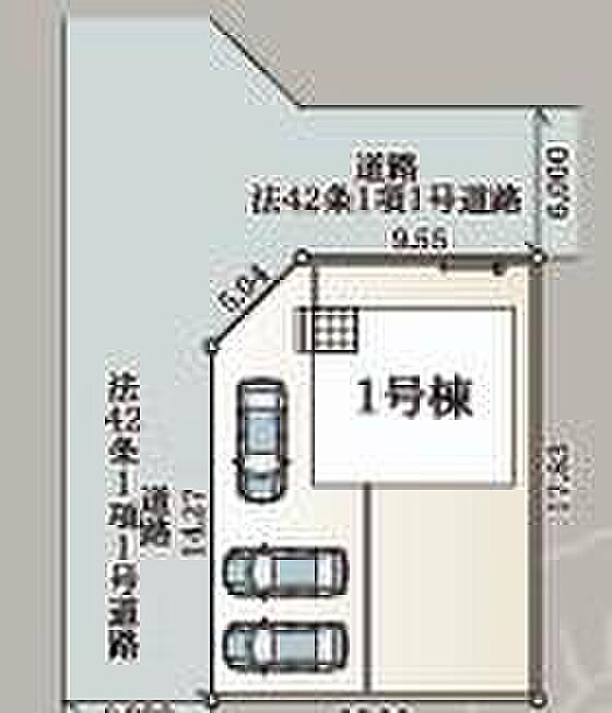 【全体区画図】カースペースは2～3台分ご用意しております