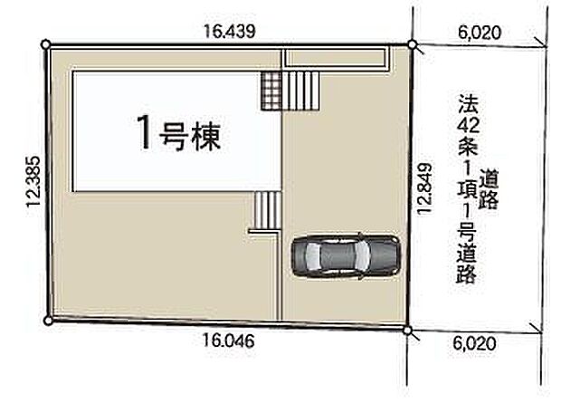 【全体区画図】カースペースは2～3台分ご用意しております