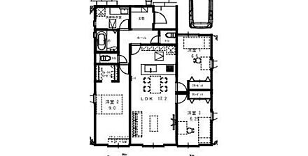 ご家族が集うLDKは広々17帖！
人気の平屋建て♪ 