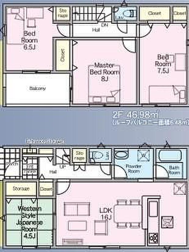 【4LDK】ご家族が集うLDKは広々16帖！雨でも安心のルーフバルコニー♪