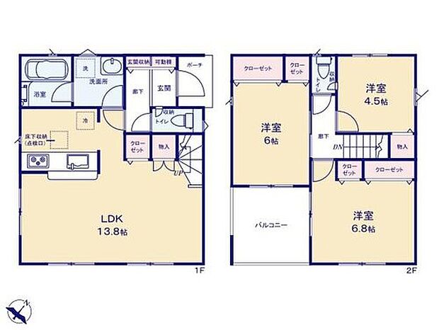 (1号棟)、価格3280万円、3LDK、土地面積100.51m2、建物面積81.81m2