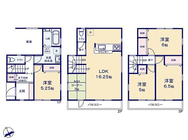 (1号棟)、価格3390万円、4LDK、土地面積90.31m2、建物面積107.73m2