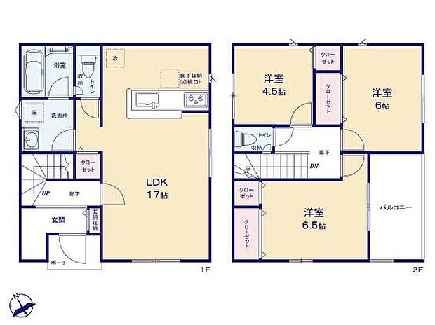 (1号棟)、価格2580万円、3LDK、土地面積109.11m2、建物面積82.62m2