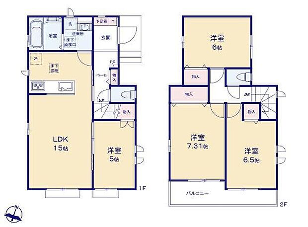 (A号棟)、価格2990万円、4LDK、土地面積96.28m2、建物面積91.39m2