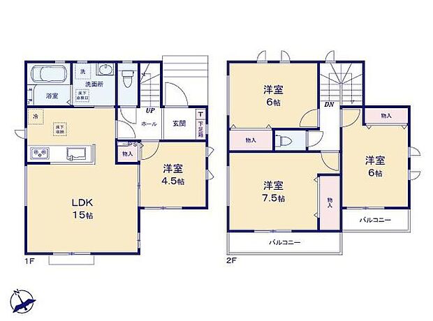 (A号棟)、価格2490万円、4LDK、土地面積101.36m2、建物面積91.9m2