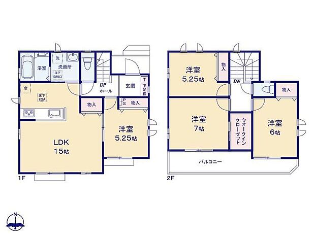 (A号棟)、価格3390万円、4LDK、土地面積128.07m2、建物面積93.57m2