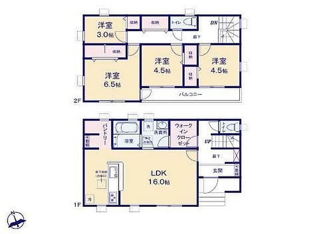 (1号棟)、価格3580万円、4LDK、土地面積98.43m2、建物面積96.39m2 