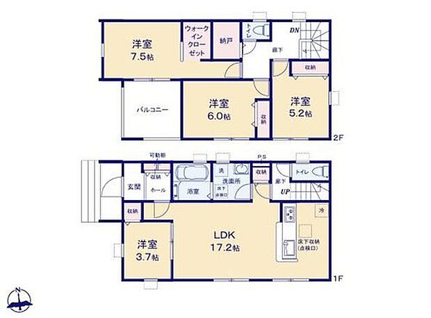 (1号棟)、価格2880万円、4LDK、土地面積179.55m2、建物面積106.82m2
