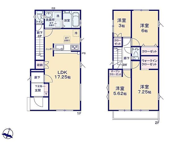 (1号棟)、価格4290万円、4LDK、土地面積82.5m2、建物面積96.19m2
