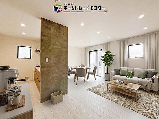 リビングにはこだわって開口部を可能な限り多く設けました。やはり人が集まる場所ですので、開放感が必要な場所だと思います。※現況写真に、CG による画像処理を行っています。