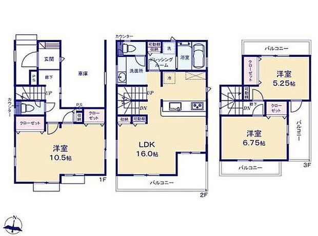 【3LDK】◆広くて明るい2階リビング
◆お部屋すっきり全室収納付き
◆脱衣所・洗面所が分かれていて家族が使いやすい水回り
◆将来を見据えた、4LDK可変型プラン採用
◆食洗機標準装備の対面キッチン