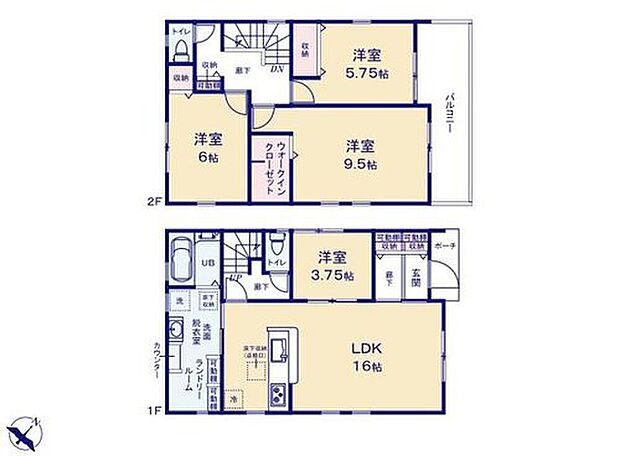 【4LDK】◆リビングが見渡せる対面キッチン♪食洗機標準装備
◆朝の忙しい時間も快適に♪広いランドリースペースと洗面所のある間取り
◆全室収納付きでお部屋を広くお使いいただけます