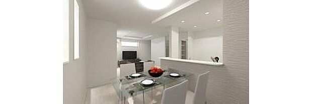 【 完成予想図(内観)】資料請求やご見学は即日対応可能♪陽当りや通風など住みやすさの工夫が満載。資料に載っていない街並みや周辺環境は、ぜひ現地で実際にお確かめください。