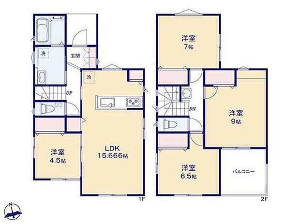 【4LDK】◆リビング広々♪15.6帖のLDK
◆お料理しながらリビングが見渡せる対面キッチン
◆お部屋すっきり全室収納付き