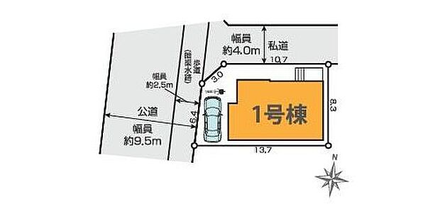 【区画図】◆春日部駅まで徒歩17分◆開放感のある角地◆敷地内に駐車場1台分
◆日当たり良好◆お買い物便利◆閑静な住宅街